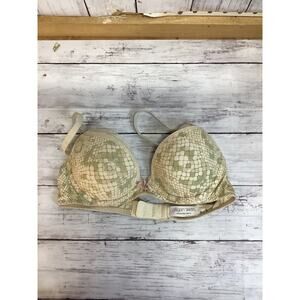 Giligan & O'malley Women Everyday Demi Push Up Bra Sz 34B Beige Print Underwired
